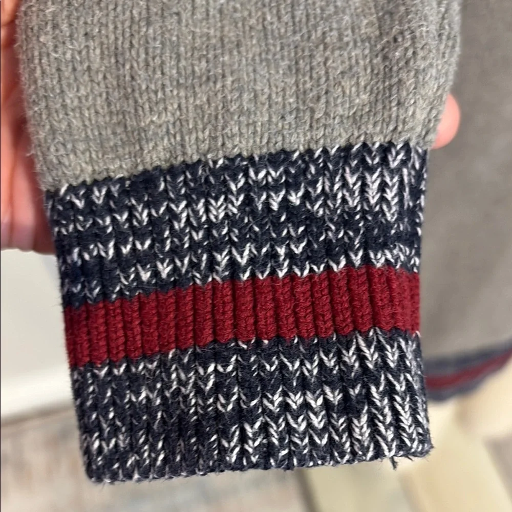 Gray and Red Cowl Neck Sweater by Tommy Hilfiger Size S - Picture 3 of 9